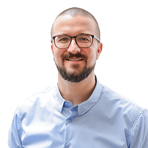 Auf transparentem Hintergrund ist ein Foto von Robert Böpple als Büstenporträt.